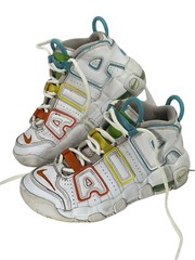 Nike Air More Uptempo GS Sneakers White Multicolor Letters Youth Size 2Y