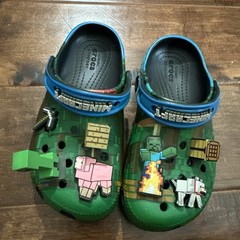 Crocs Light Up Minecraft x Classic Clog Kids Camo /Blue size C 12 kids