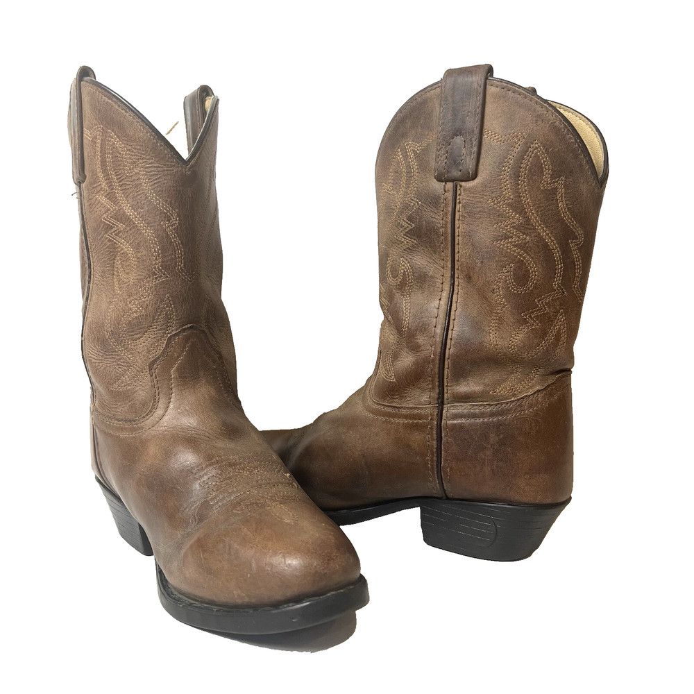 Cody James Brown Leather Cowboy Western Boots Junior Youth Big Kids‘ 3 D Pull On
