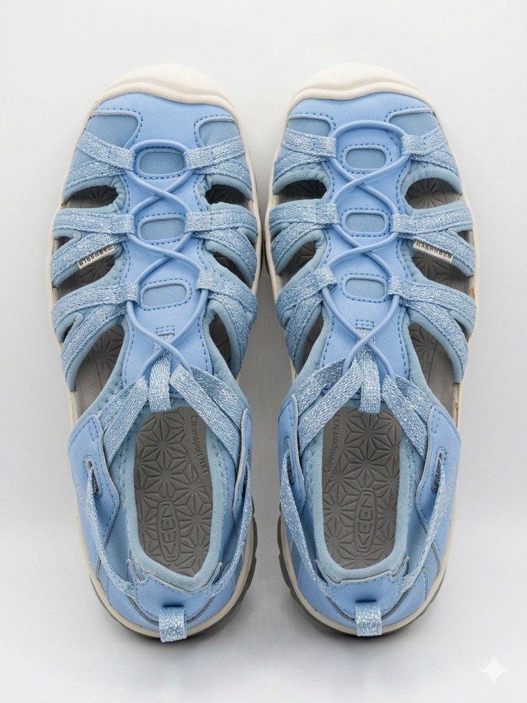 KEEN Whisper Blue Sparkle Shimmer Shandal Women Size 4 Washable