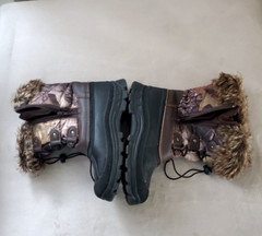 Duck Boots KSNOW Thinsulate Waterproof Camouflage Faux Fur Brown Big Kid Size 5