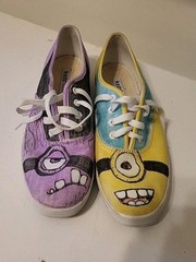 Hand Painted Minion’s Unique Character & Color Keds Original Kids Sz 7 Shoes