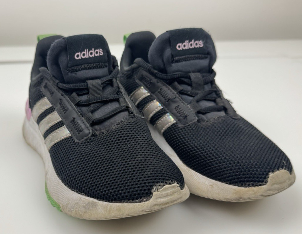 Adidas Racer TR21 Running Shoe Little Girls 11K 11 HQ6387 Black Pink Green