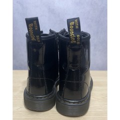 Dr. Martens Combat With Bouncing Soles Boots Youth Size 2 Zip Black Patent AW004