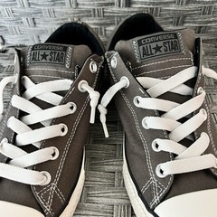 Converse All Star Low Canvas Brown Junior Size 5.5 White Lace Sneakers Great