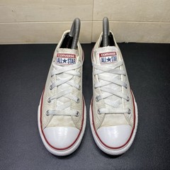 Converse Chuck Taylor White Red Blue Unisex Kid’s Youth Size 3 Shoes Distressed