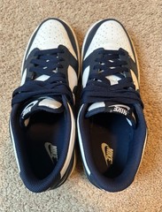Nike Dunk Low White Midnight Navy Blue (FB9109-116) Size 7Y