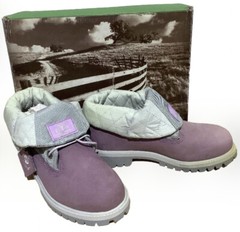 Timberland Roll Top Boots Juniors Size 4.5 Purple Mauve and Gray Model 22954