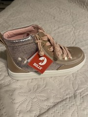 BILLY Classic Lace High Kids High Top Glitter Lace-Up Sneakers New w/tags US 3 M