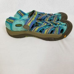 KEEN Waterproof Hook and Loop Canvas Strap Suede Multicolor Sandals Size 4 ~4358