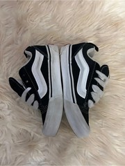 Little Kids VANS Black white Knu Skool Sneakers Size 12