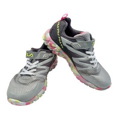 Fila Kids Gray Pink Yellow Tie Dye Athletic Shoes Sneakers Size 6