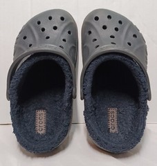 Crocs Classic Black Lined Comfort Slip-on Shoes w/Ankle Strap Junior’s Size 2/4