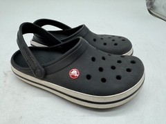 DAMAGED Crocs Crocband Clogs Unisex Black Slip-On Lightweight – 5 Men/7 Women