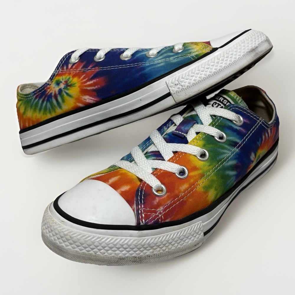 Converse All Star Tie Dye Size 2Y Kids Shoes Multicolor Sneakers Rainbow White