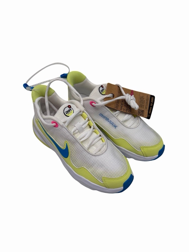 NIKE Air Max Nova Big Kids Athletic Shoes White Lemon Blue Size 4Y NWOB