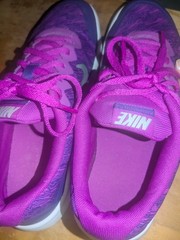 Nike Flex Experience 4 Print GS Youth 7Y Purple/White/Pink Blast athletic shoes