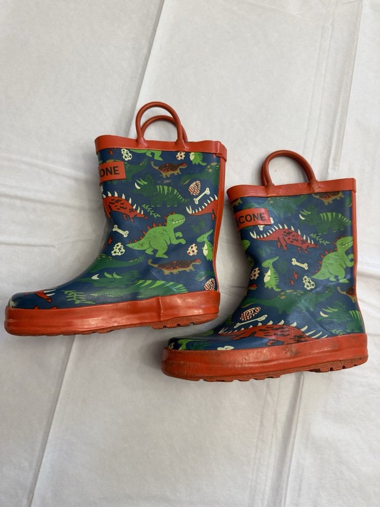 Lone Cone Dinosaur Rain Boots Toddler Size 9 Waterproof Rubber Dino Print