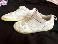 Nike Court Borough White Leather Sneakers Hook & Loop 1.5Y EU33 BQ5451-100
