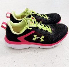 Under Armour Assert Running Shoes Youth Size 7Y Black Pink Lime Green EU 40