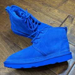 UGG Neumel Chukka Boots Youth Size 3 Blue Suede Wool Lined Treadlite 1017320K