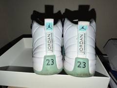 AIR JORDAN 12 RETRO ( GS) White/ Black- Light Aqua 6.5Y Used No Box
