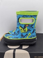 Bogs Super Dino Kids US 5 Blue 100% Waterproof Mid Calf Rain Boot – NIB