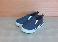 OshKosh Austin Navy Blue Gray Slip On Shoe Toddler Size 7M