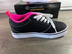 HEELYS Kid’s Pro 20 HE100760H Black Pink White Canvas Skate Shoes Kid’s Sz 5