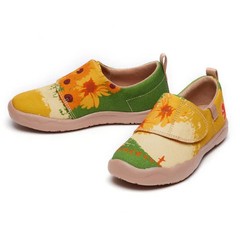 Kid Size UIN Slip On Shoes Canvas Comfortable Loafers „Van Gogh Sunflowers V5“