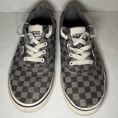 Vans Doheny Black Gray & White Checker Skate Shoes Youth Size 4 Checkerboard