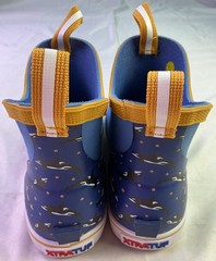 Xtratuf Kid’s Ankle Deck Boots-Light Blue/Whale Pattern-Size: 3