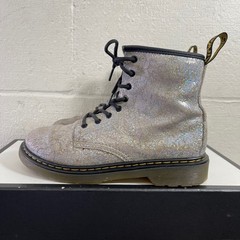 Dr. Martens 1460 J Glitter Silver Ankle Boots Size Zipper Kids Size 3 US/2 UK