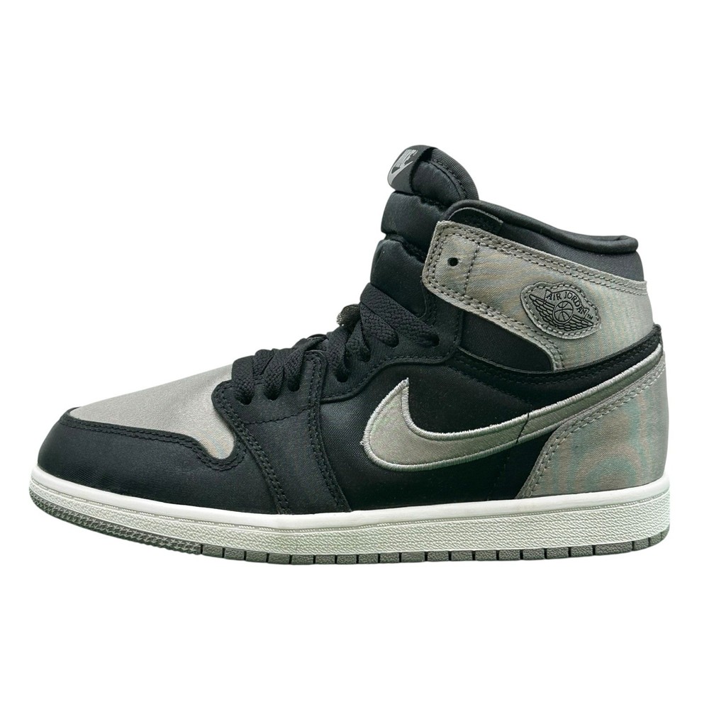 Nike Air Jordan 1 Retro High OG (PS) Satin Shadow – Size 2Y – Black Silver Gray