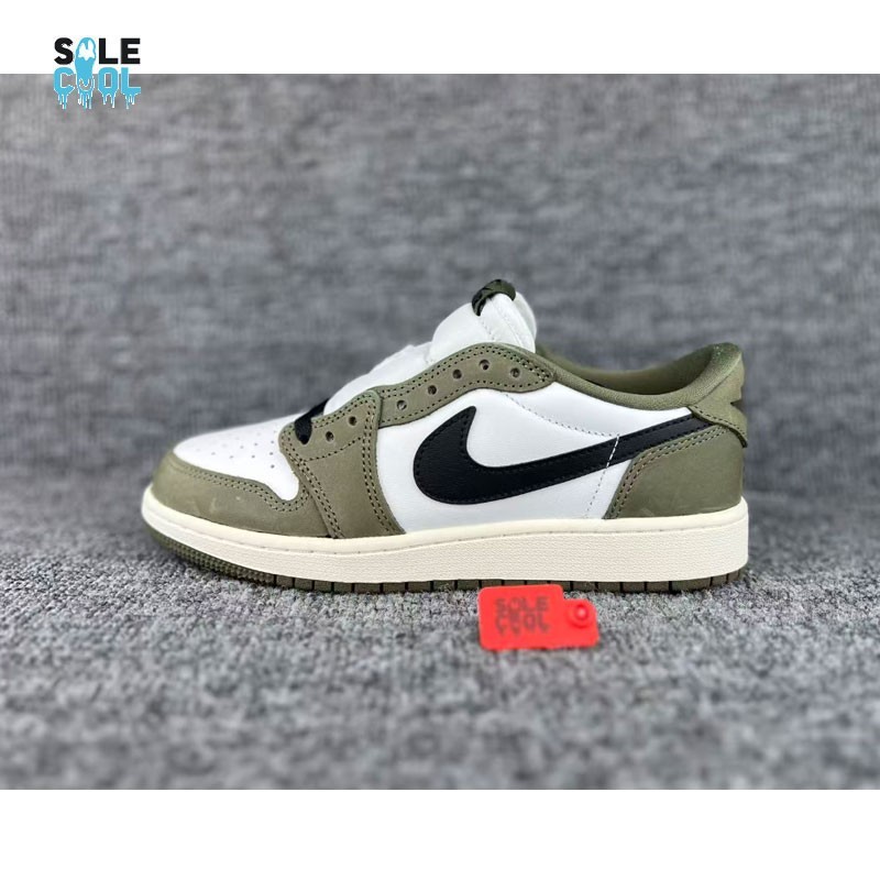 Nike Air Jordan 1 Retro Low OG GS Medium Olive Black Shoes HQ6999-200