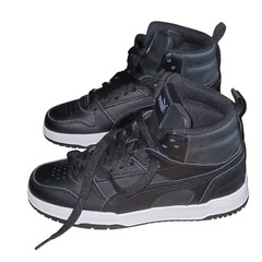 Puma Boys Rebound High Top Sneaker no strap Black and White