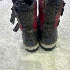 UGG Plaid Buckle Snow Boots Black Red Gray Unisex Kids Lined Winter Outdoor