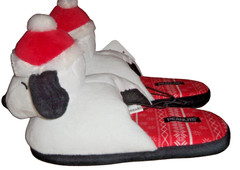 Peanuts Snoopy 3D Christmas Scuff Slippers Toddler 9/10 Plush Santa Slip-Ons New