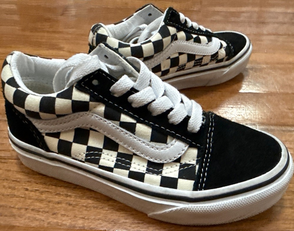 VANS Off the Wall Black White Checkered Sneakers Shoes Unisex Kids 11.5