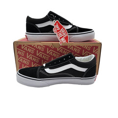 Vans Old Skool Shoes Kids Size 2.5 Classic Skate Black True White VN000W9T6BT
