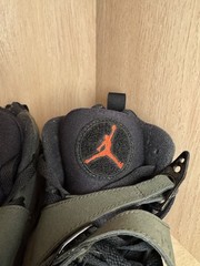 Air Jordan 8 Retro ‘Undefeated’ Green Black Red High Top Kids Sneakers 4.5Y