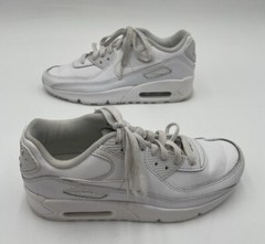 EUC Nike Air Max 90 LTR CD6864-100 Sneakers Kids US Size 4Y White Low Top