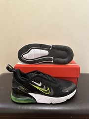 NIB Little Kid Air Max 270 PS Black Volt Smoke Grey FV7018 001