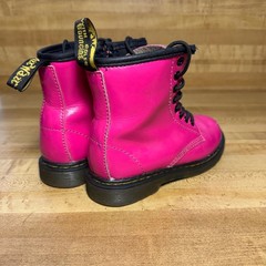 Dr. Martens 1460 J Kids Hot Pink Patent Leather Combat Boots Size 11 US 10 UK