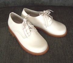 STRASBURG Classic PARKER White Leather Dress Saddle Shoes Unisex Kids Sz 12