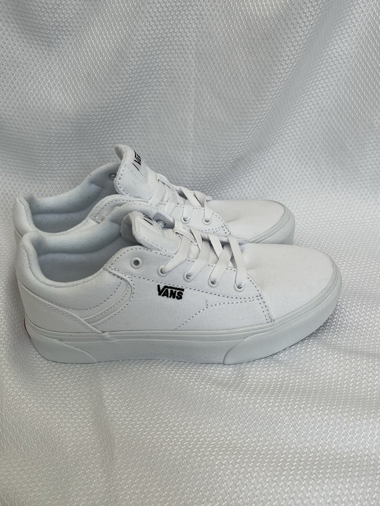 Vans Seldan Platform Canvan Sneakers Kids Size 3, 4- White