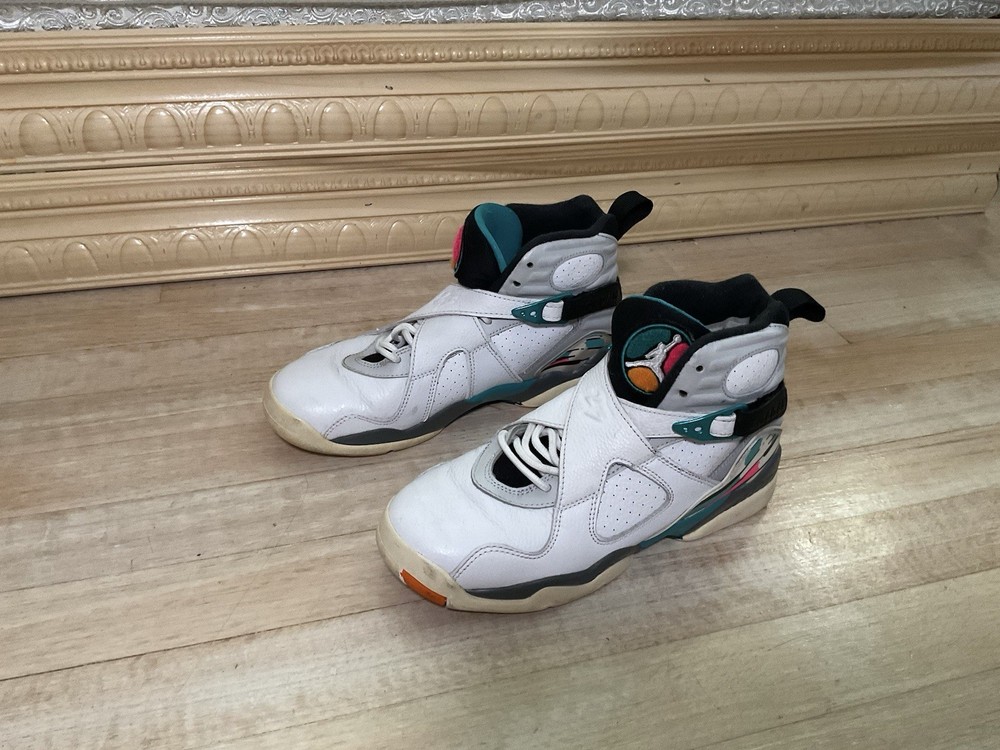 Air Jordan 8 Retro South Beach White/Teal/Pink 305368-113 Size 5.5Y