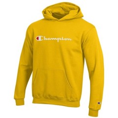 Champion Classic Script Logo Youth (Champion Yellow) Powerblend Pullover Hoodie