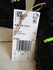 NIB Adidas Kaptir 3.0 Black Mesh Running Shoes Sneaker Unisex 1 EU 32 UK 13.5