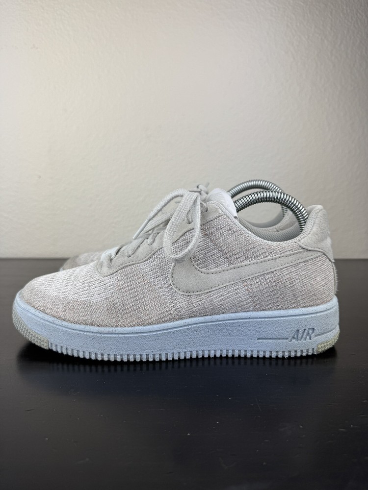 Size 7Y – Nike Air Force 1 Crater Flyknit White Chambray Blue Women’s 8-8.5